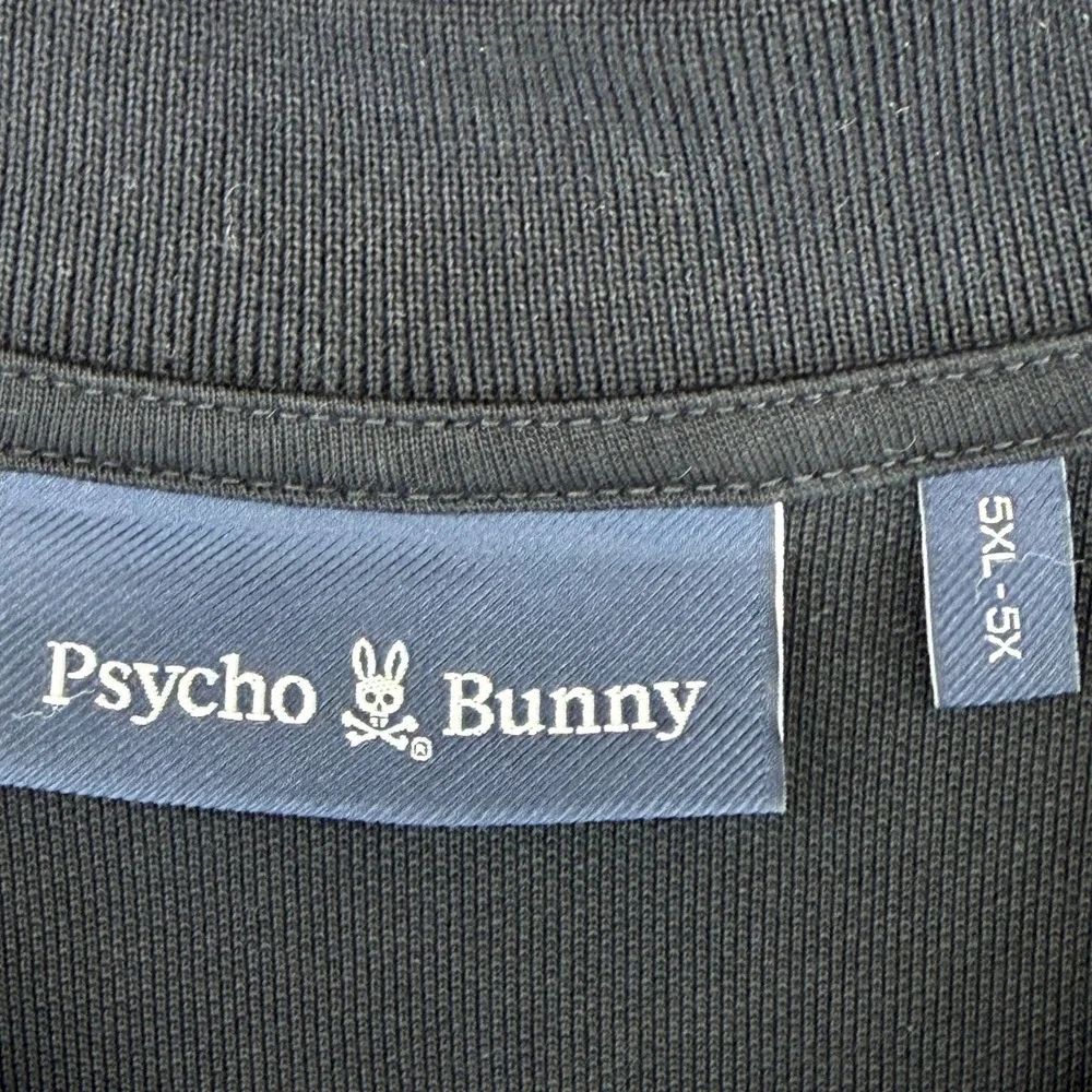 Psycho Bunny Polo Shirt Mens 5XL B9K001CRPC Black Pima Cotton EUC
